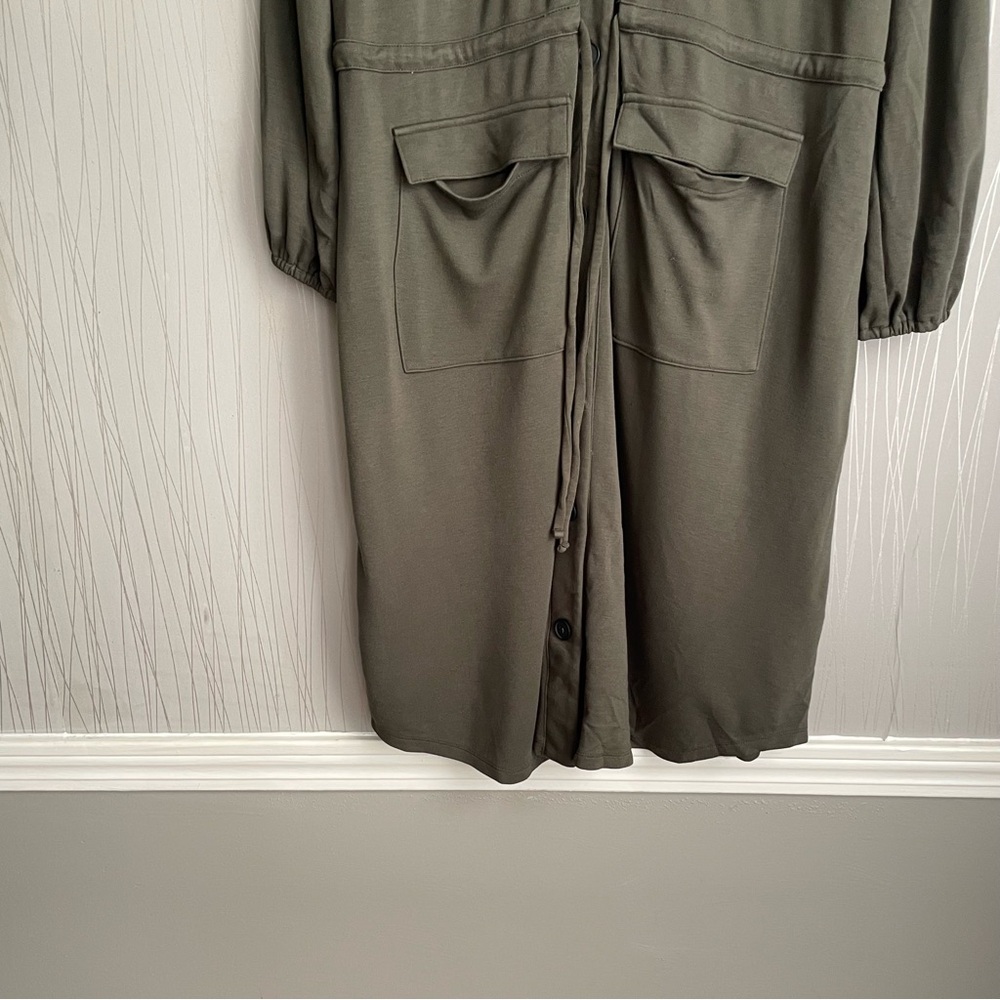 Old Navy Waist-Defined Utility Dress Women’s XL Green Midi Casual Plus Size - Picture 4 of 12